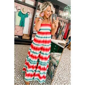 J.Crew Tiered Maxi Dress 8 NWT Multicolor Stripe Summer Resort Beach Sundress